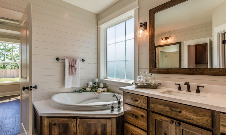 shiplap farmhouse walls bathroom